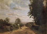 Corot Camille The road of sevres painting